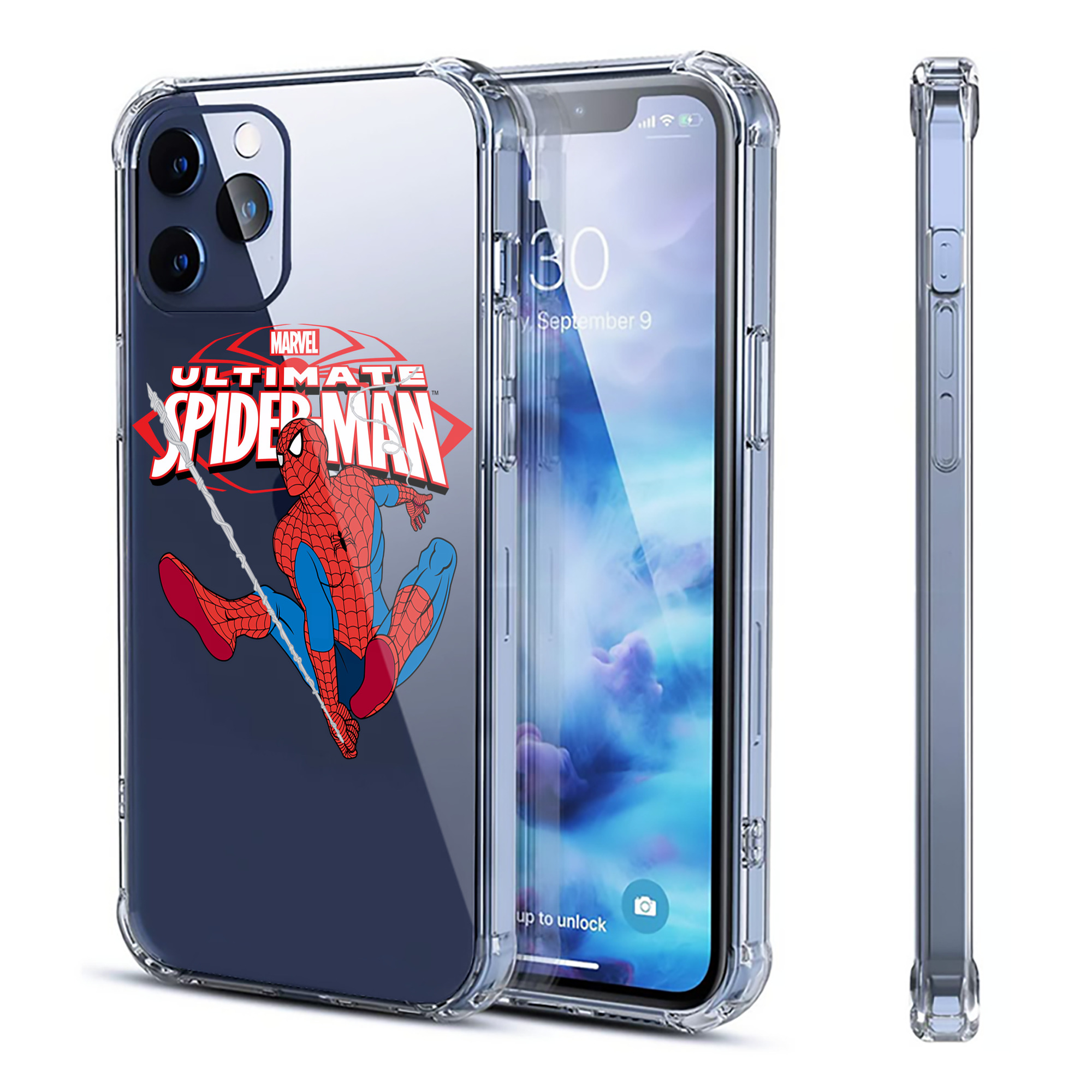 （画像用） Spider Man スパイダーマン 【iPhone 12シリーズ対応】透明スマホケース（クリアソフトケース）